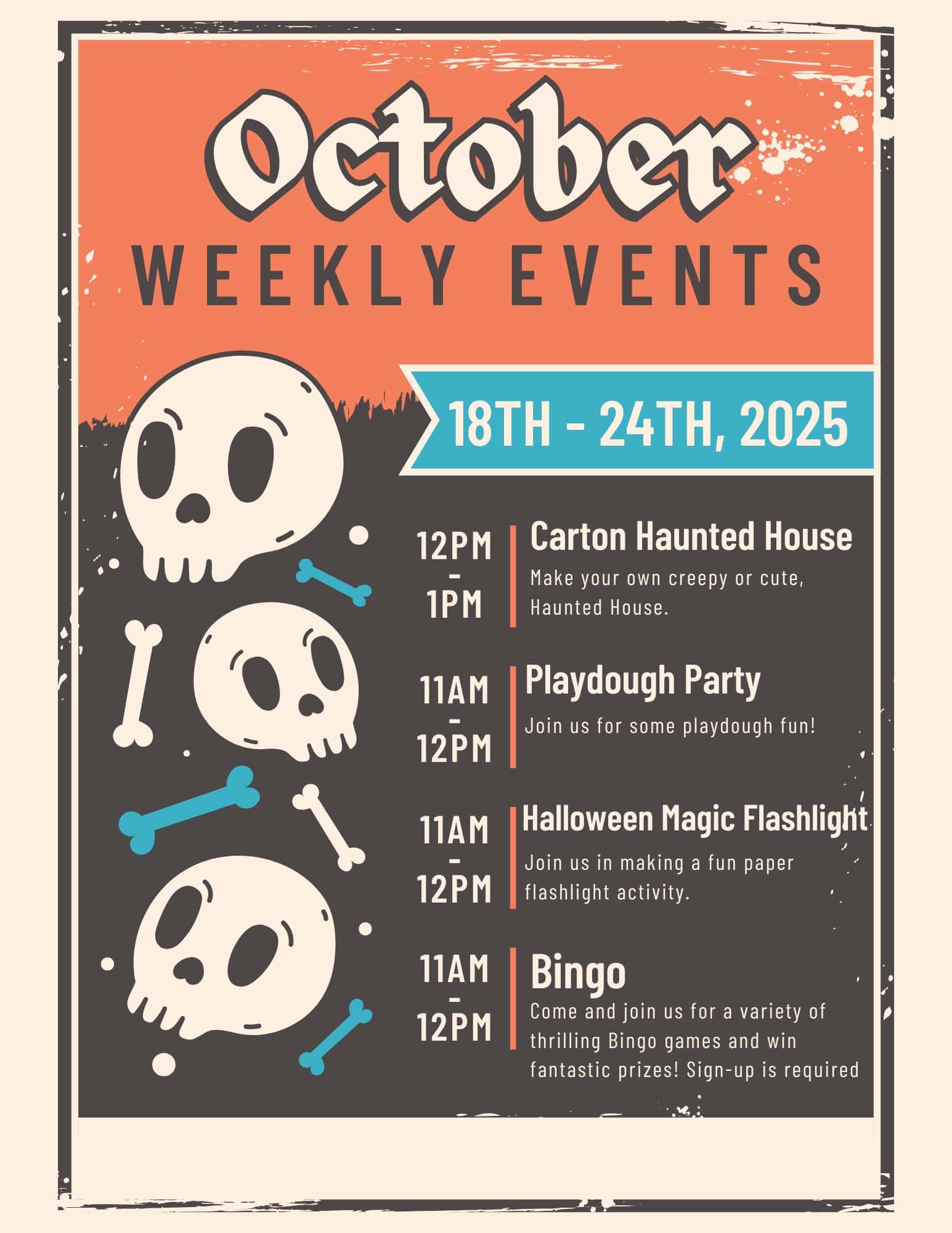 october weekly events
